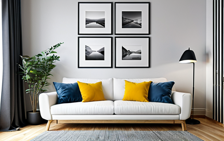 **Prompt:** "A tidy and inviting living room. A well-organized sofa with neatly arranged cushions, landscape paintings on the wall, creating a harmonious atmosphere, fully clothed, appropriate content, safe for work, perfect anatomy, natural proportions, professional photography, high quality."